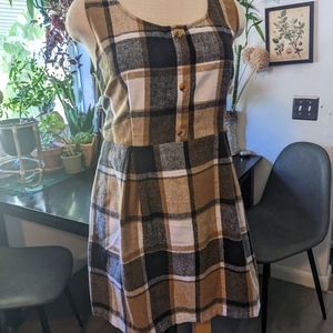Shein 1XL plaid school girl dress with zipper closure